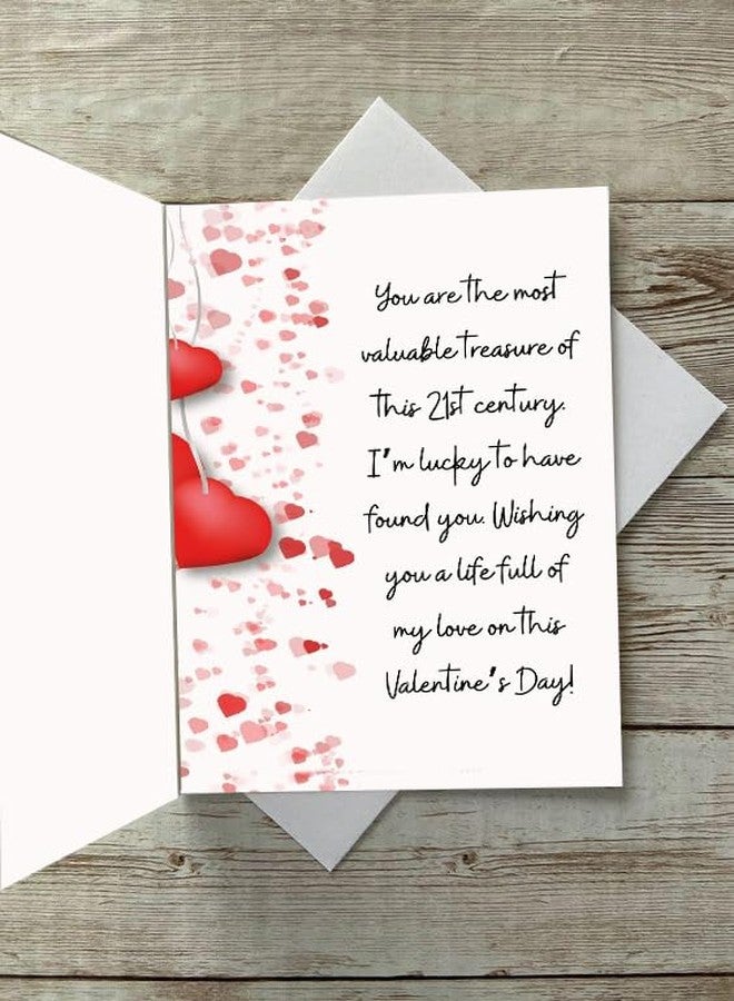 PICKKART Valentine's Day Greeting Card with Red Hearts and Love Quote, 22 x 14 cm (Red) - Image 3